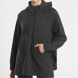 ATHLETA Glacier Handkerchief Poncho Fleece SMALL S Grey Soft #J